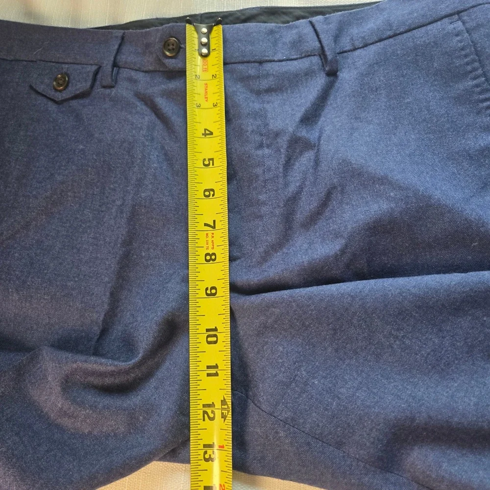 Bonobos Mens Blue Marzotto Italian Wool Dress Pants Trousers Size 35x30 Slim Fit